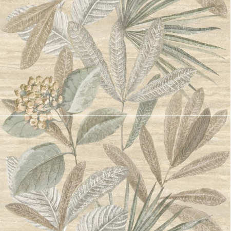 MYSTONE TRAVERTINO CLASSICO DEC. BOTANICO 120x120