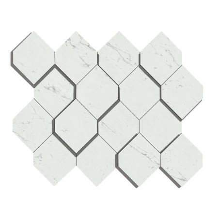 MARVEL STONE MOSAICO ESAGONO 3D CARRARA PURE 28.2x35.3 POLISHED