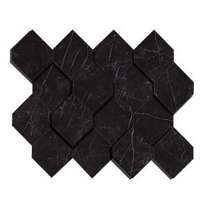 MARVEL STONE MOSAICO ESAGONO 3D NERO MARQUINA 28.2x35.3 POLISHED