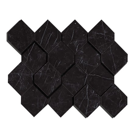 MARVEL STONE MOSAICO ESAGONO 3D NERO MARQUINA 28.2x35.3 POLISHED