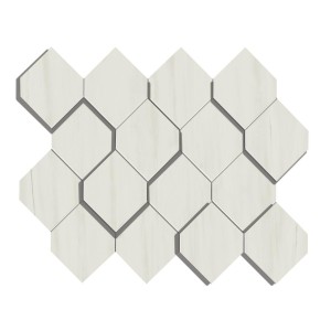 MARVEL STONE MOSAICO ESAGONO 3D BIANCO DOLOMITE 28.2x35.3 POLISHED