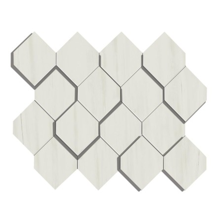 MARVEL STONE MOSAICO ESAGONO 3D BIANCO DOLOMITE 28.2x35.3 POLISHED