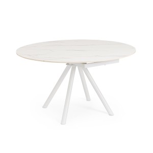 EXTENDABLE TABLE RAUNI WHITE/WHITE D87/135