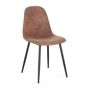 SEDIA NEW IRELIA NERO/MICROF.COGNAC