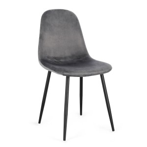 SEDIA NEW IRELIA NERO/VELLUTO GRIGIO SCURO