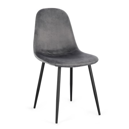 SEDIA NEW IRELIA NERO/VELLUTO GRIGIO SCURO