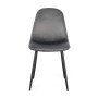 SEDIA NEW IRELIA NERO/VELLUTO GRIGIO SCURO