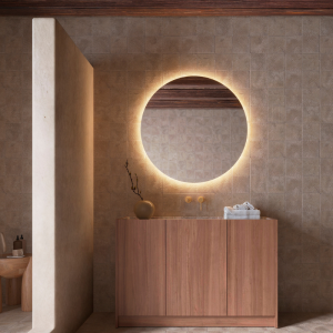 OPORTO ROUND MIRROR WITH BACKLIT WARM LIGHT
