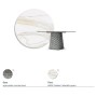 TAVOLO ATRIUM KERAMIK ROUND - BASE FUME' PIANO IN MARMO CERAMICO CALACATTA OPACO Ø 140xh73,5