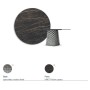 TABLE ATRIUM KERAMIK ROUND - SMOKY BASE TOP IN MARBLE CERAMIC PORTORO MATTE Ø 140xh73.5