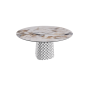 TABLE ATRIUM KERAMIK ROUND - SMOKY BASE TOP IN CERAMIC MARBLE MAKALU Ø 140xh73.5
