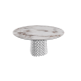 TABLE ATRIUM KERAMIK ROUND - SMOKY BASE TOP IN CERAMIC MARBLE BRECCIA Ø 140xh73.5