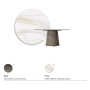 TABLE ATRIUM KERAMIK ROUND - BRONZE TOP IN MARBLE CERAMIC CALACATTA MATT Ø 158xh73.5