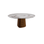 TAVOLO ATRIUM KERAMIK ROUND - BRONZO PIANO IN MARMO CERAMICO BRECCIA Ø 158xh73,5