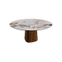 TAVOLO ATRIUM KERAMIK ROUND - BRONZO PIANO IN MARMO CERAMICO MAKALU Ø 158xh73,5