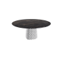 TAVOLO ATRIUM KERAMIK ROUND - BASE FUME' PIANO IN MARMO CERAMICO PORTORO OPACO Ø 158xh73,5