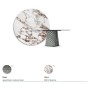TAVOLO ATRIUM KERAMIK ROUND - BASE FUME' PIANO IN MARMO CERAMICO BRECCIA Ø 158xh73,5