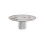 TAVOLO ATRIUM KERAMIK ROUND - BASE FUME' PIANO IN MARMO CERAMICO BRECCIA Ø 158xh73,5