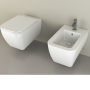KUBO VASO + BIDET + COPRIVASO SOFT CLOSE SOSPESO BIANCO OPACO