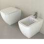 KUBO KIT FILO MURO VASO + BIDET + COPRIVASO SOFT CLOSE BIANCO OPACO