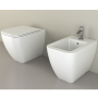 KUBO KIT FILO MURO VASO + BIDET + COPRIVASO SOFT CLOSE BIANCO OPACO