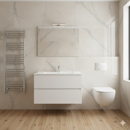 EASY COMPOSIZIONE BIANCO LUCIDO DA 80CM P45 H50