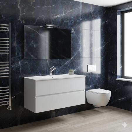 EASY COMPOSIZIONE ROVERE BIANCO DA 100CM P45 H50