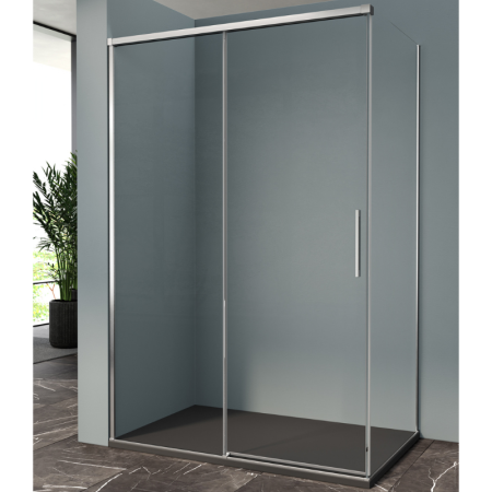 ISCHIA CORNER 1 SLIDING DOOR TRANSPARENT GLASS CHROME PROFILE