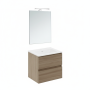 B-BEST COMPOSITION NATURAL WALNUT FINISH L. 60 CM D. 45.5 CM H. 58.5 CM - COMPLETE WITH MIRROR AND SPOTLIGHT