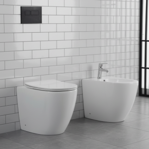 FLY SET VASO + BIDET FILO MURO SENZA BRIDA COMPRESO SEDILE SOFT CLOSE