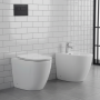 FLY SET VASE + BIDET FILO WALL WITHOUT RIM INCLUDING SOFT CLOSE SEAT