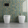 FLY SET VASE + BIDET FILO WALL WITHOUT RIM INCLUDING SOFT CLOSE SEAT