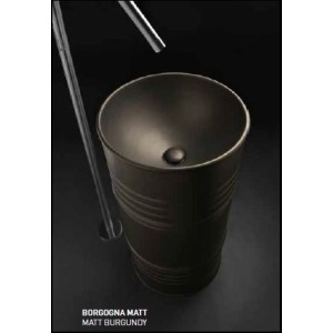 KERASAN ARTWORK LAVABO FREESTANDING BARREL BORGOGNA MATT