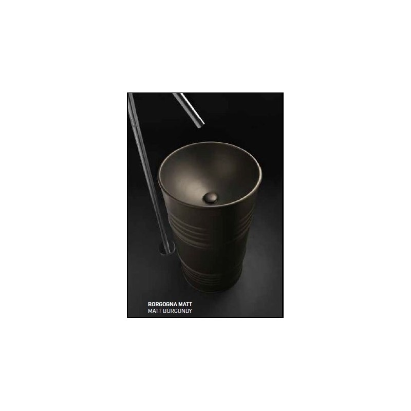 KERASAN ARTWORK LAVABO FREESTANDING BARREL BORGOGNA MATT