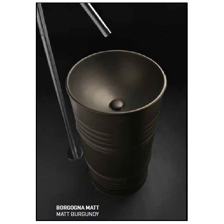 KERASAN ARTWORK LAVABO FREESTANDING BARREL BORGOGNA MATT