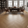 Parquet Prefinito Rovere Chevron, Spina Francese 45 °, Naturale, Spazzolato, Verniciato Acqua Uv, Scelta Abc,