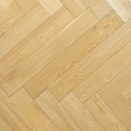European Oak, Italian Herringbone, Brushed, Natural UV Varnished, ABC Grade, 10-4x90x610mm