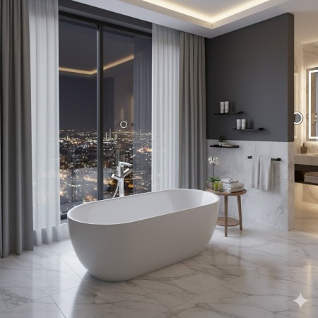 DREAM VASCA CENTRO STANZA 140x70 BIANCO LUCIDO