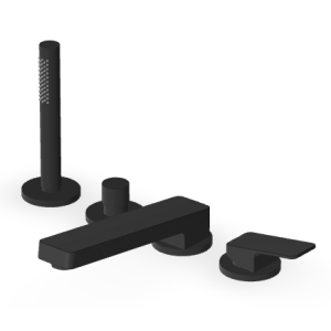 JINGLE MISCELATORE BORDO-VASCA 4 FORI NERO OPACO GOFFRATO