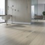 Prefinished Oak Parquet Pure White, Expressive, Brushed, Water Varnished