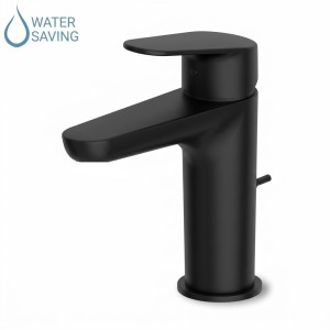 RIVO MISCELATORE LAVABO C/ SCARICO NERO OPACO