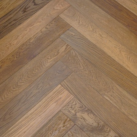 Parquet Prefinito Rovere, Spina 90°, Spazzolato, Verniciatura Noce, Scelta Abc, 10-3x125x950