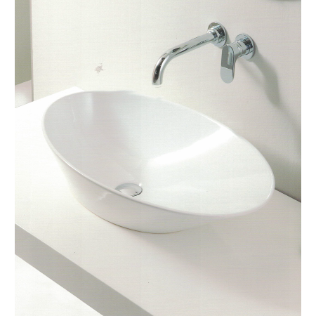 SAN MARCIANO CERAMICHE GOCCIA LAVABO DA APPOGGIO 70X40 BIANCO LUCIDO