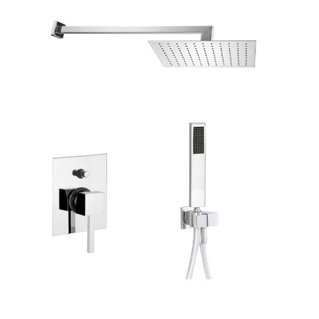 ITALMIX KIT SHOWER TIME SQUARE SOFFIONE DA 30CM + DOCCETTA + MISCELATORE A 2 VIE