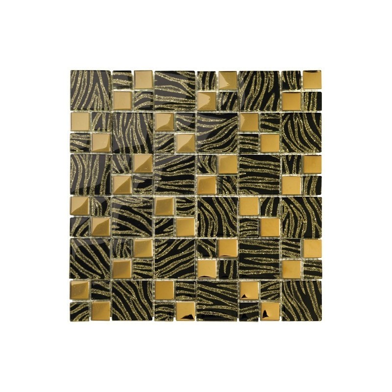 BOXER MOSAICO GOLD BLACK 29.8X29.8