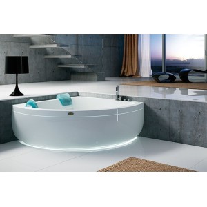 JACUZZI® AQUASOUL CORNER 155X155X57 H cm VASCA IDROMASSAGGIO BIANCO LUCIDO