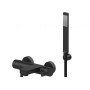 RINGO EXTERNAL BATHTUB MIXER WITH SHOWER SET, SWIVEL, MATTE BLACK