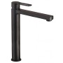 RINGO MISCELATORE LAVABO PROLUNGATO C/SCARICO CLIC CLAC NERO OPACO