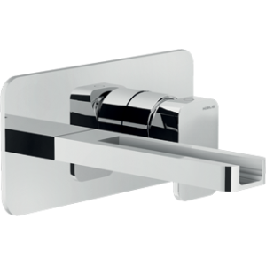 NOBILI LOOP WALL-MOUNTED BASIN MIXER WITHOUT DRAIN, WATERFALL SPOUT