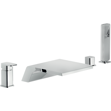 NOBILI LOOP BATHTUB EDGE MIXER WITH WATERFALL SPOUT